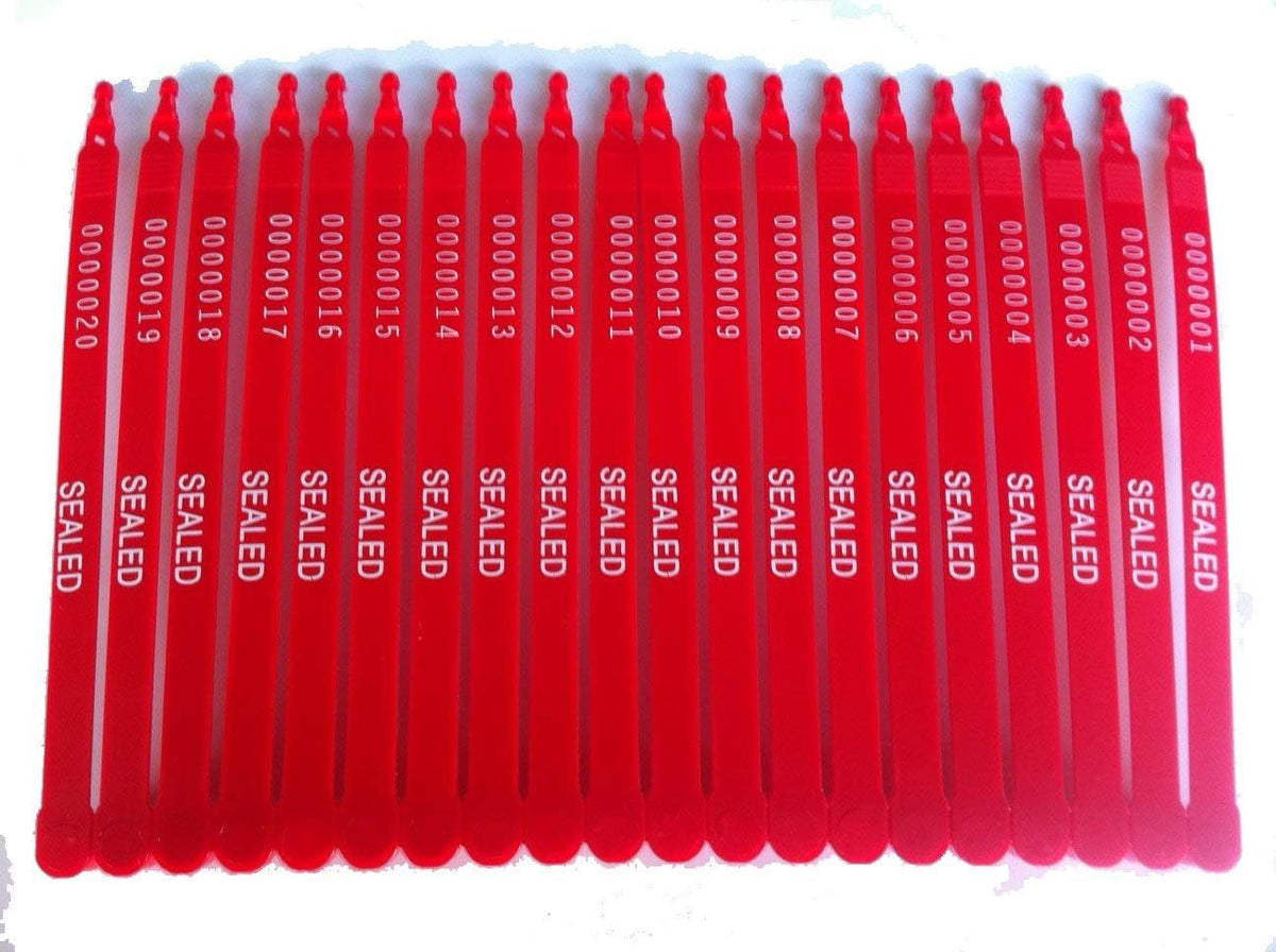 Red Plastic Seals Security Numbered L576332
