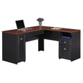 L-Shaped Wood Computer Desk in Black J355468