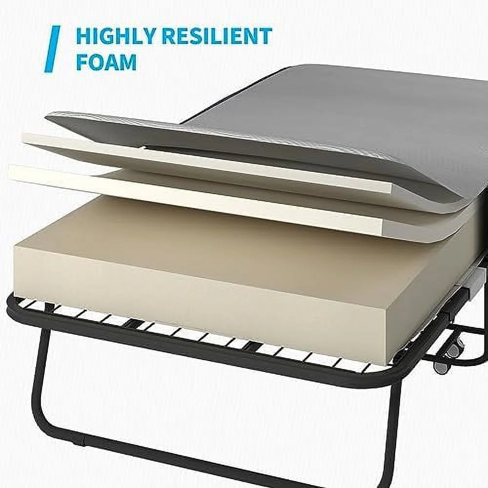 Folding Bed with 5 Inch Mattress Full Size Portable Bed X121