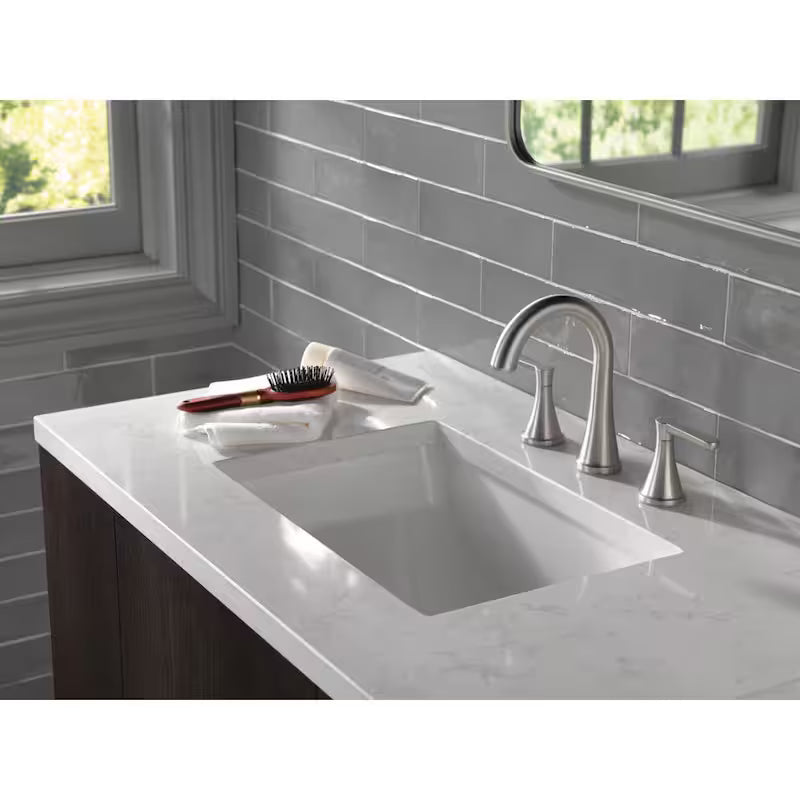 8 in. Widespread Double Handle Bathroom Faucet Brushed Nickel A188
