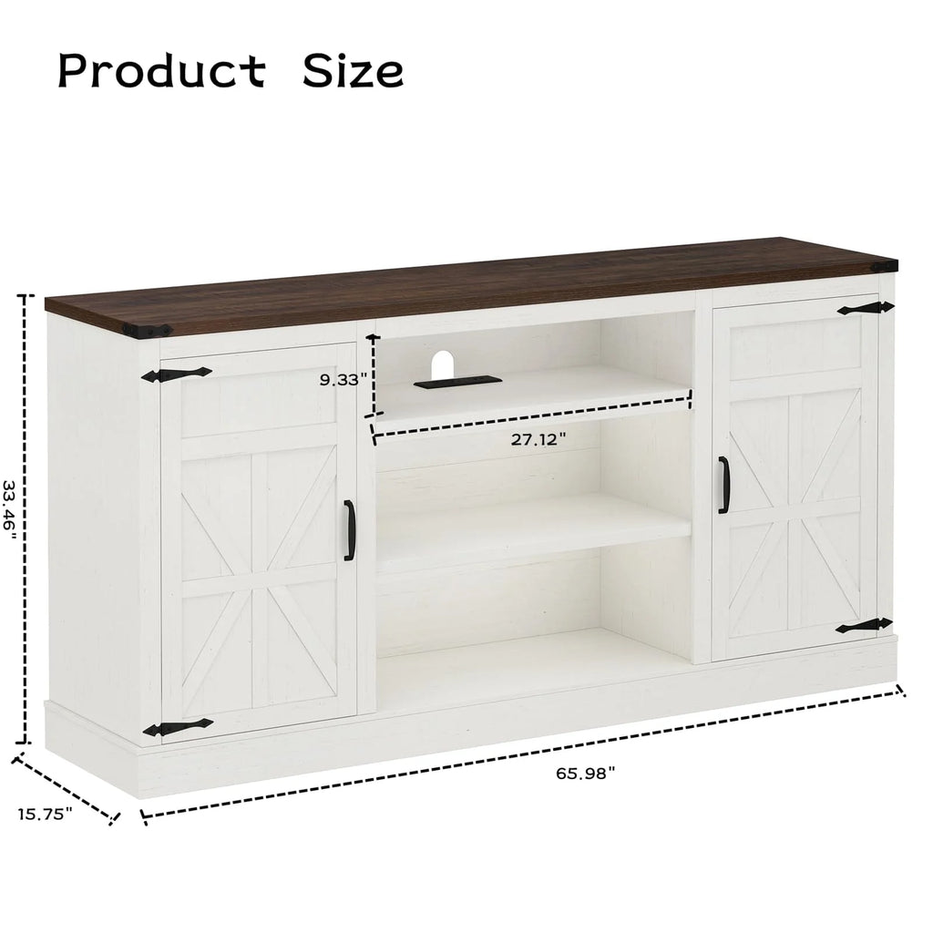 57 Double Barn Door Cabinet with Power Outlet & LED Light K6008