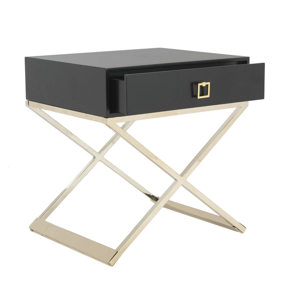Black Cross Leg End Table U94697