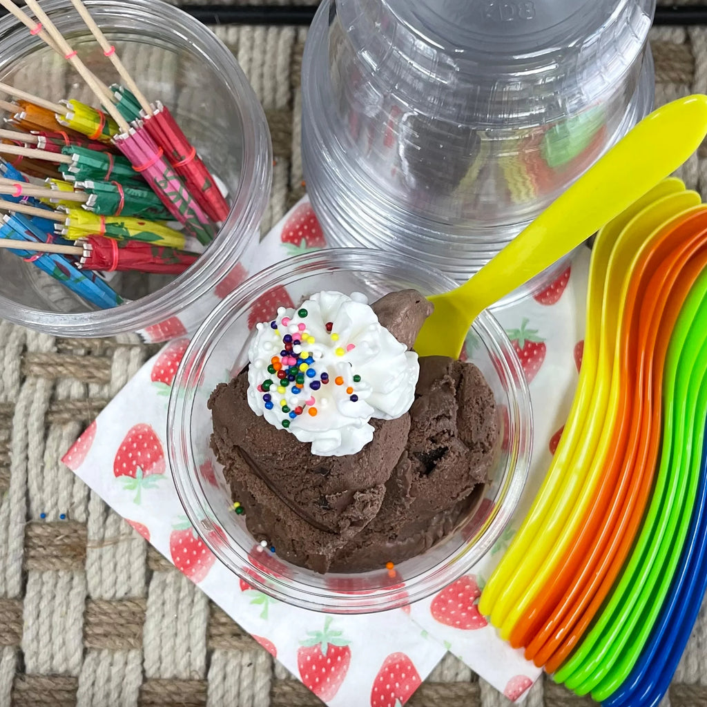 16 Pk Ice Cream Kit with 8 Oz Plastic Dishes, Spoons, Picks B692