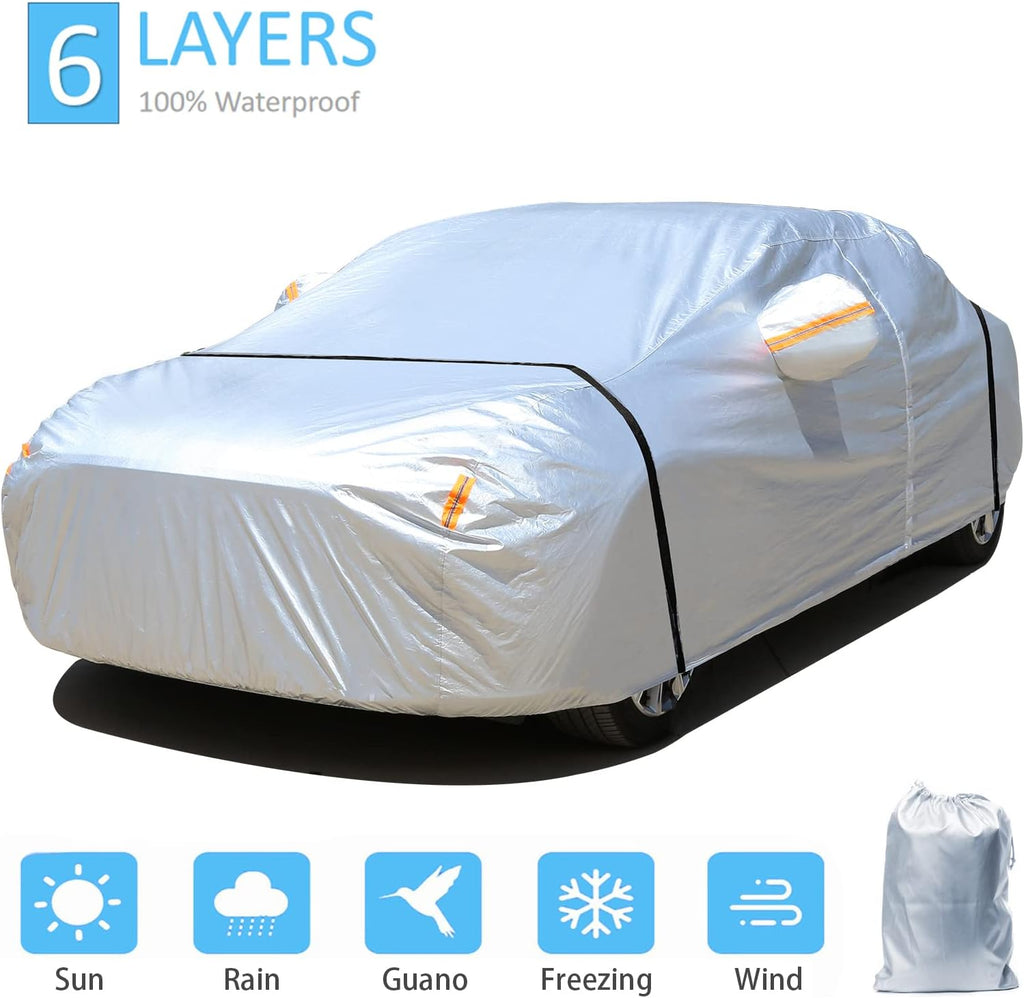 6-Layers Waterproof Car Covers with Night Reflective B826
