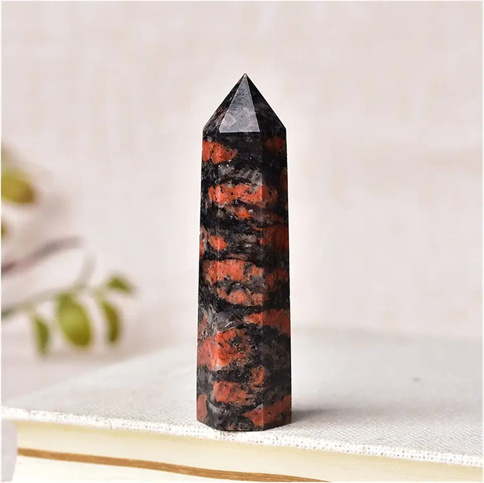 Natural Crystal Rough 1PC Natural Stone Red Labradorite Crystal Point Wand Healing Energy Quartz Home Decoration Reiki Obelisk Polished 50-80mm Stone (Color : Red Labradorite, Size : 61-70mm) - Kansas Nuitrition - HNZSDS Q6839