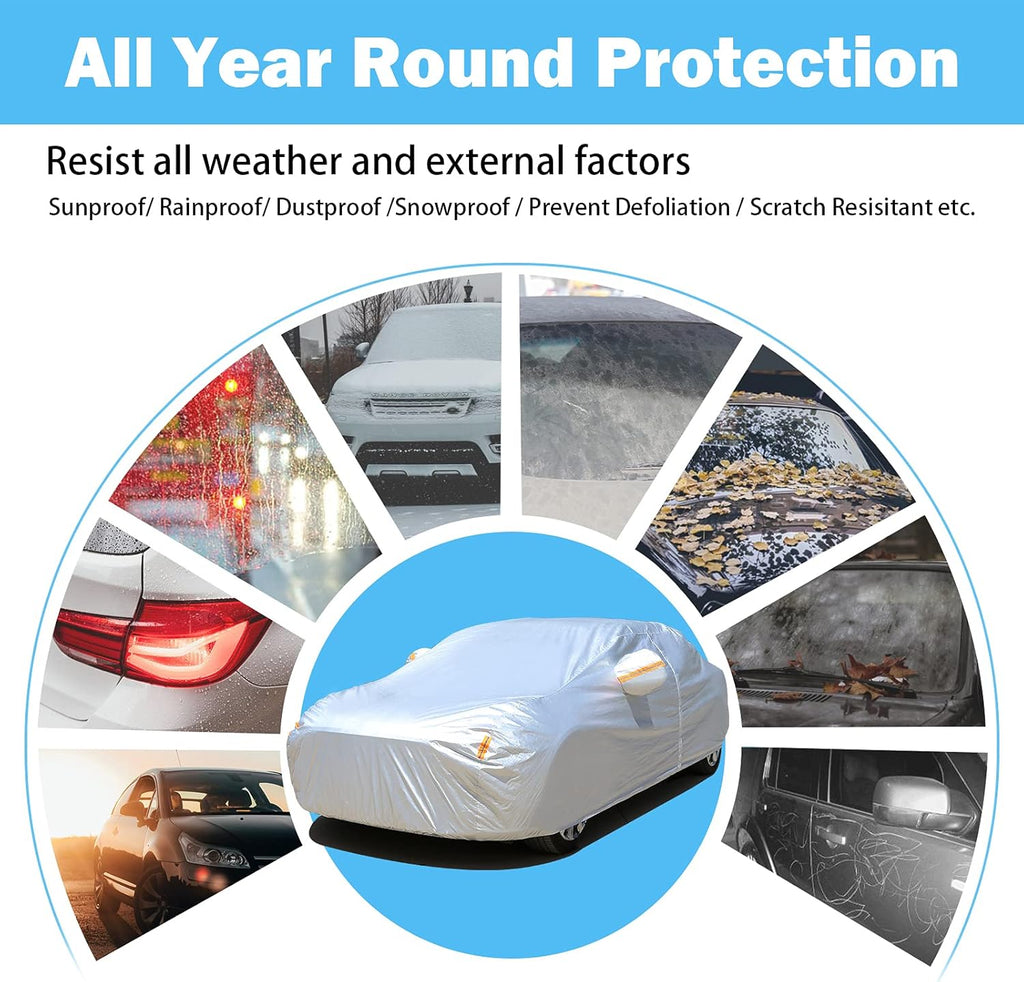 6-Layers Waterproof Car Covers with Night Reflective B826